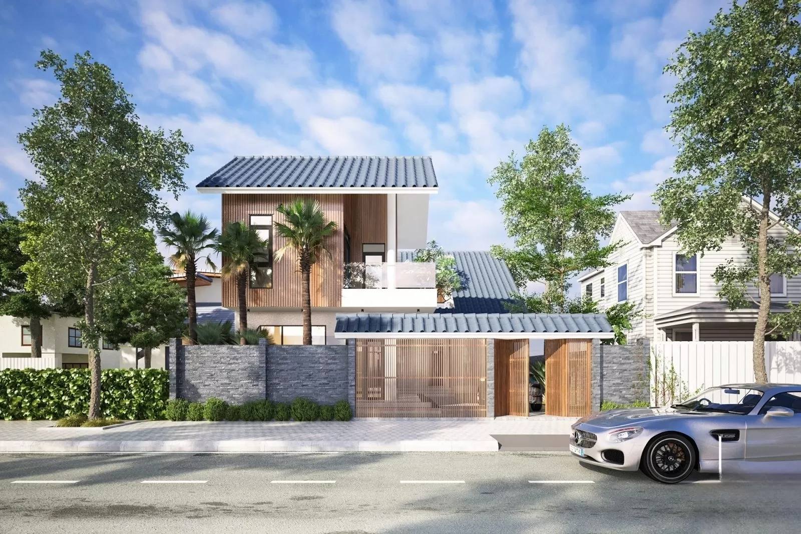 Mẫu nhà khung thép đẹp 2 tầng mang đến không gian sống đẳng cấp và tiện nghi. Kiểu nhà nay thường được thiết kế tinh tế với các cửa sổ lớn để tận hưởng ánh sáng tự nhiên