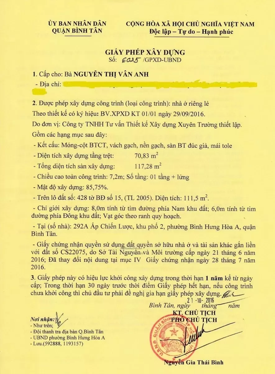 Giấy phép xây dựng nhà ở