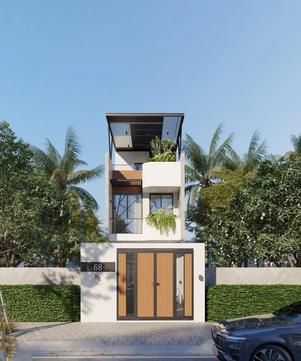 Chọn lựa 25 mẫu nhà ống 2 tầng 1 tum 3 phòng ngủ đẹp 2023