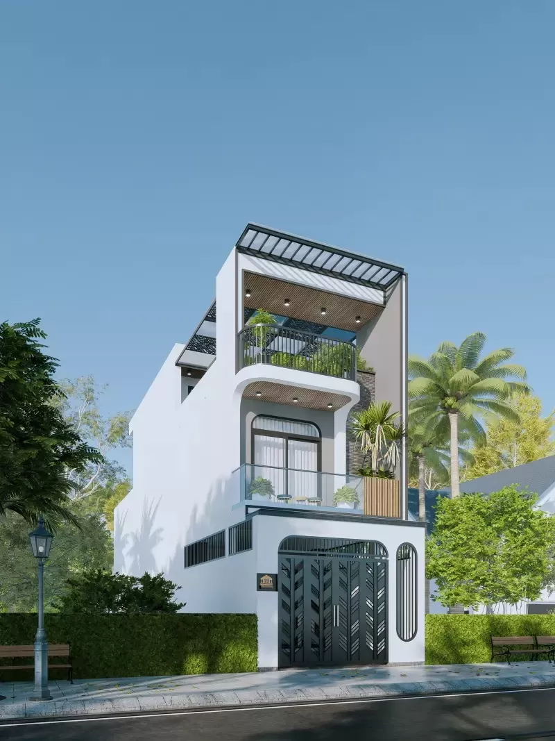 Chọn lựa 25 mẫu nhà ống 2 tầng 1 tum 3 phòng ngủ đẹp 2023