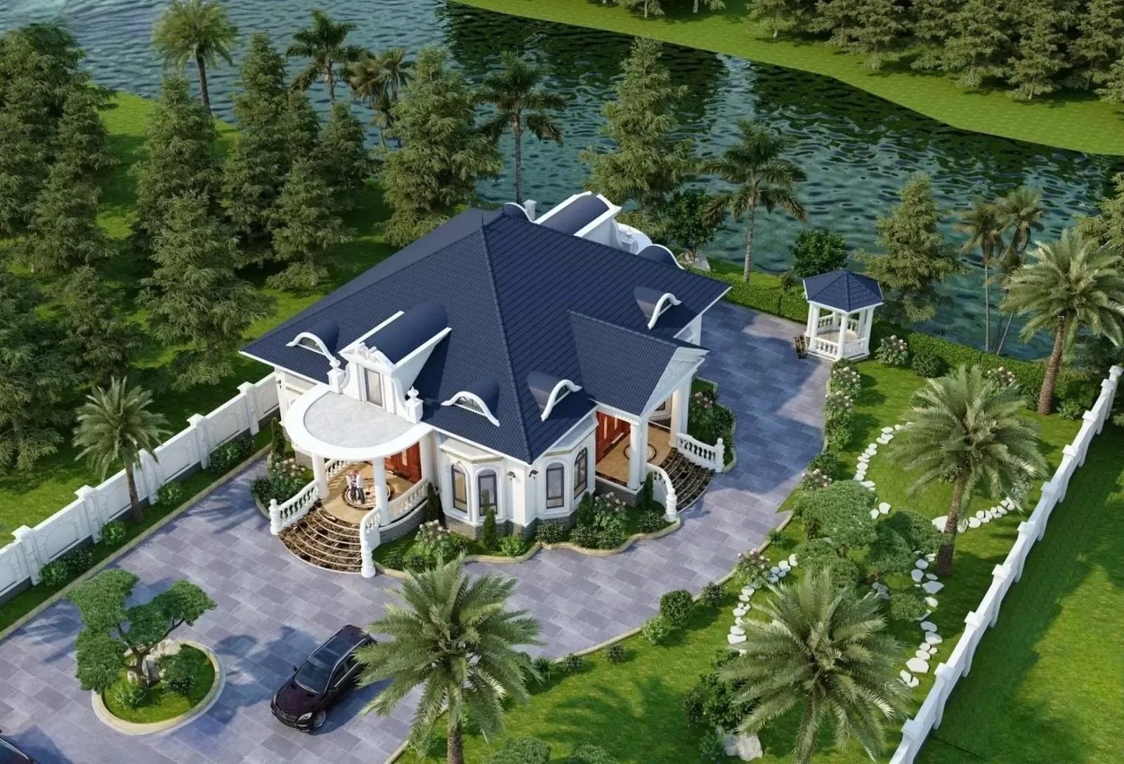 Nhà cấp 4 gác lửng mái nhật ở nông thôn