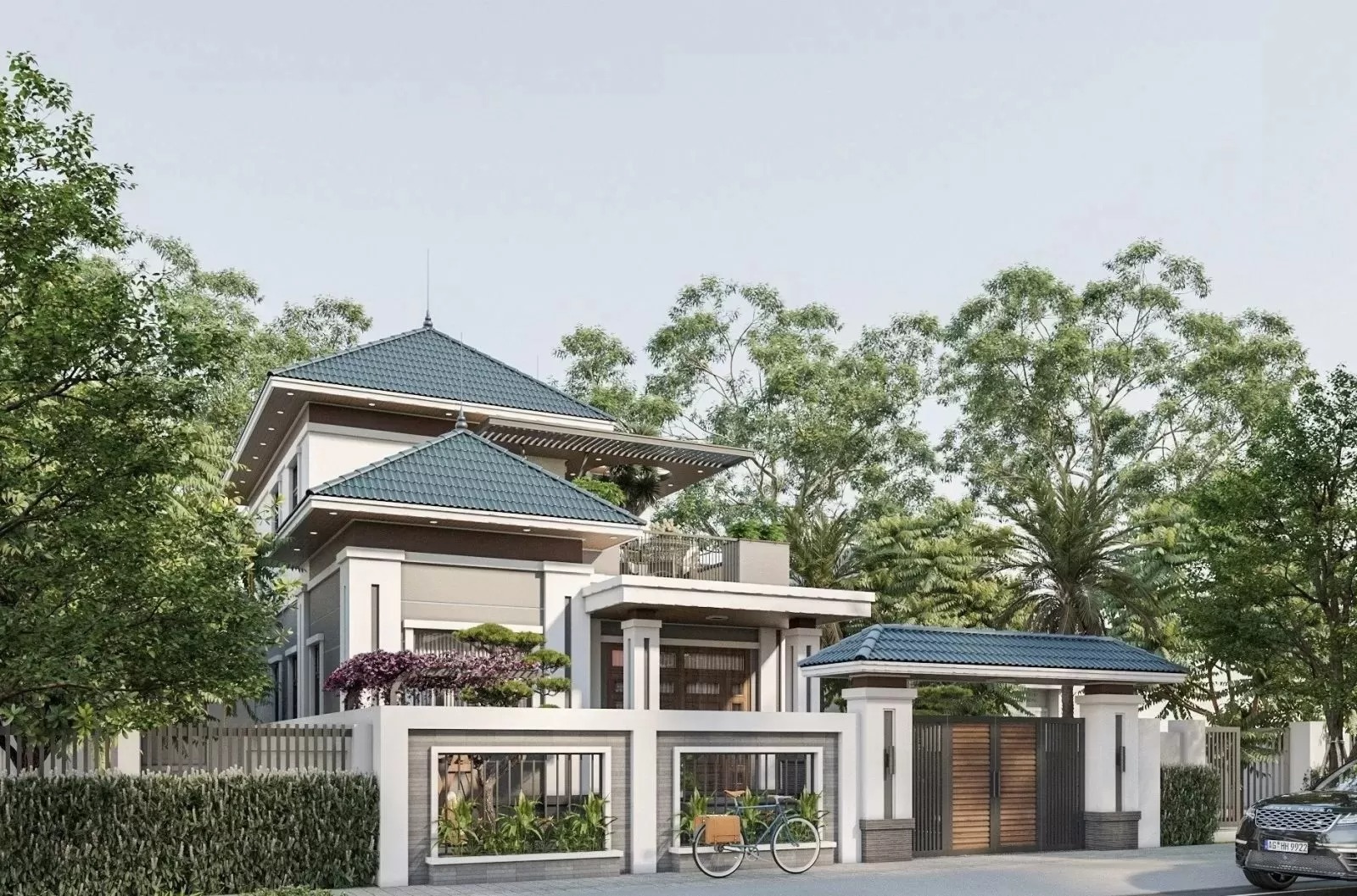 Thiết kế nhà cấp 4 mái nhật gác lửng 3 phòng ngủ