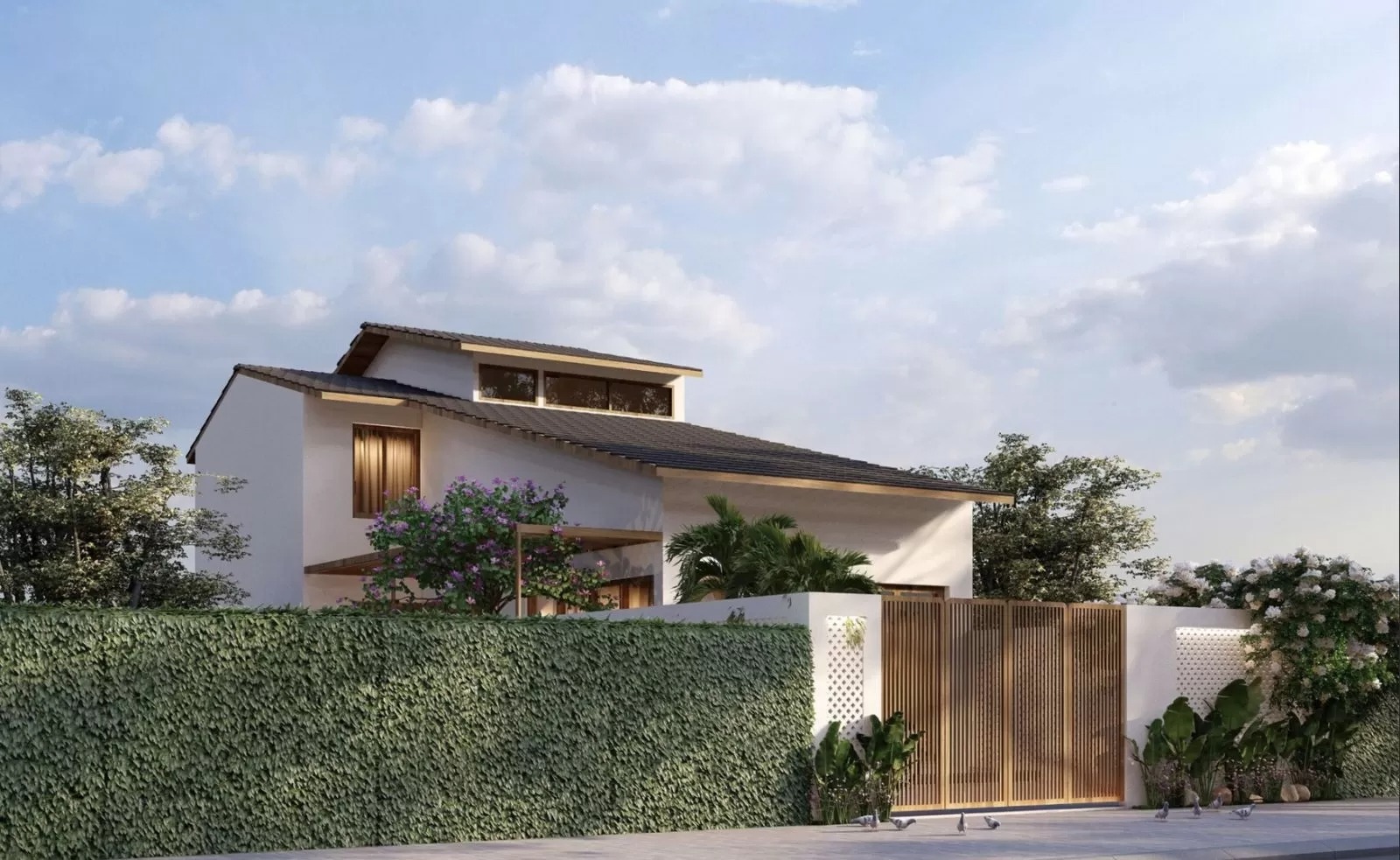 Nhà cấp 4 gác lửng mái nhật giá rẻ