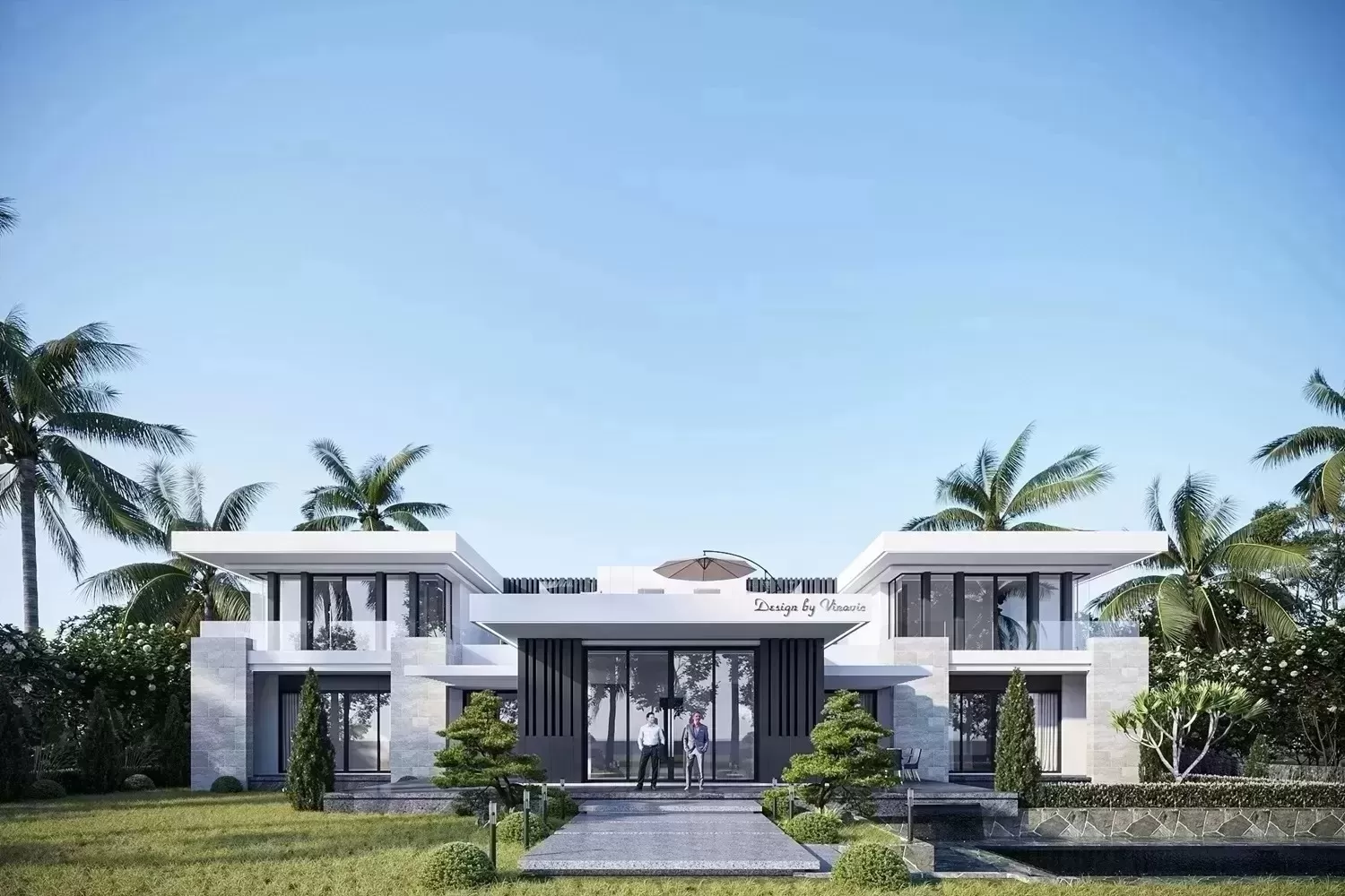 Sân vườn trước biệt thự