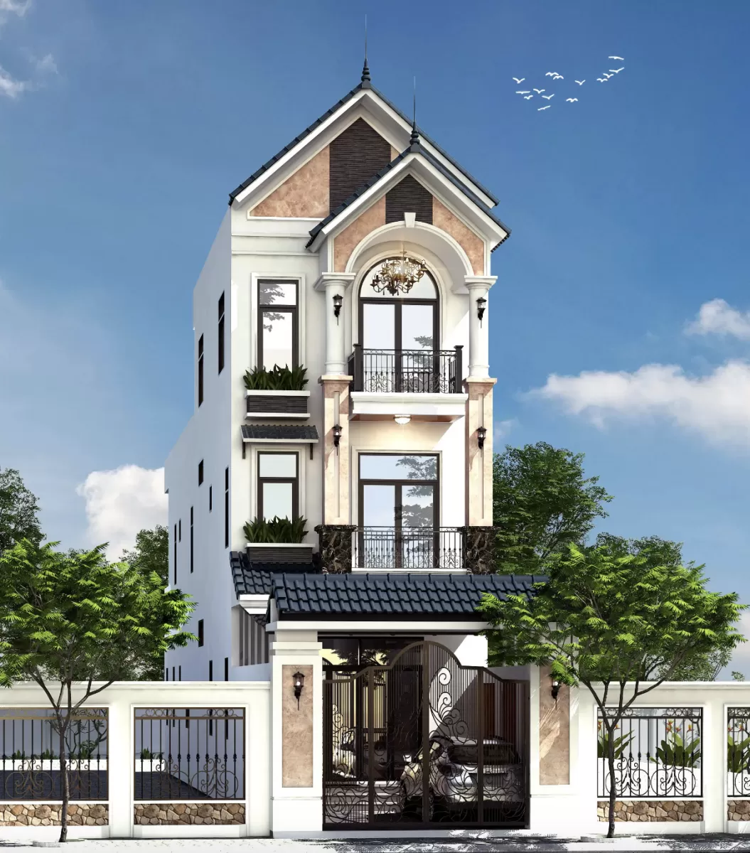 Thiết kế và thi công mẫu nhà ống 3 tầng đẹp tân cổ điển trọn gói