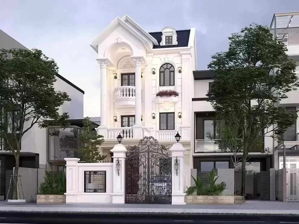 Nhà ống 3 tầng đẹp tân cổ điển 3 phòng ngủ