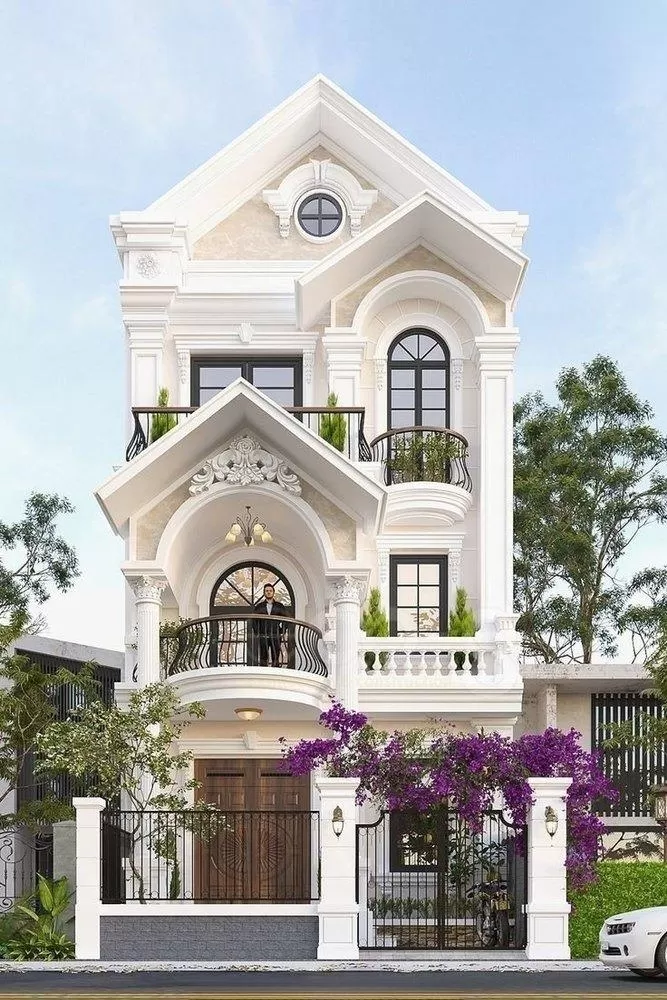 Nhà ống 3 tầng đẹp tân cổ điển 4 phòng ngủ