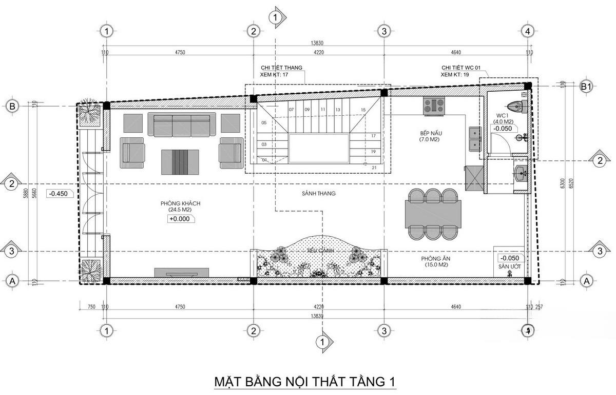 Phối cảnh công năng tầng 1