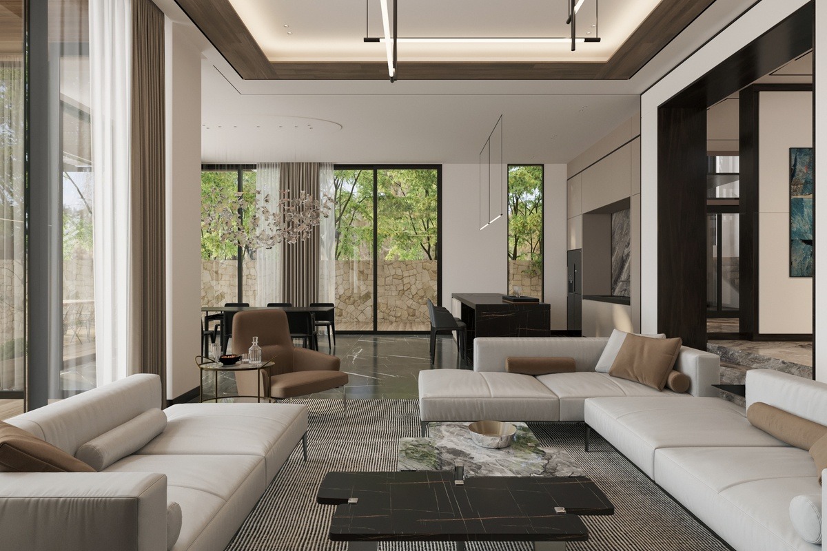 Sảnh không cần quá rộng, chỉ cần vừa đủ so với diện tích tổng thể tầng villa