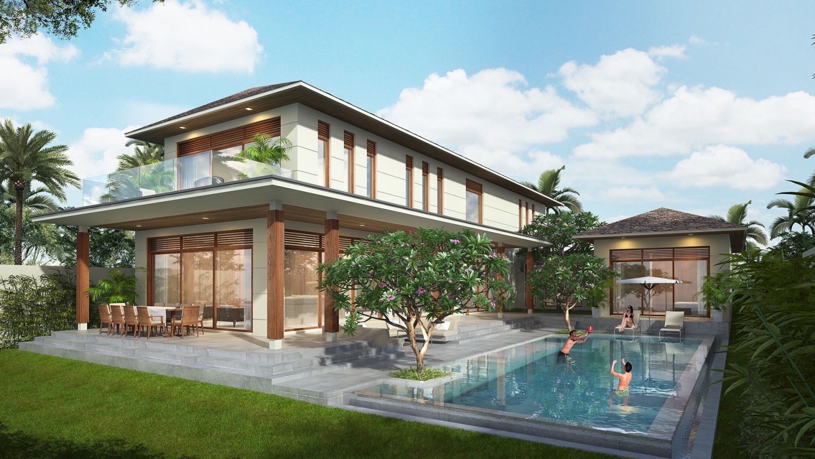 Thiết kế villa vườn kết hợp hài hòa giữa không gian tự nhiên và nhân tạo