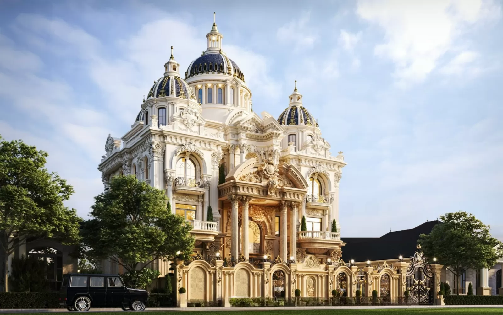 Thiết kế biệt thự lâu đài kiểu Pháp 3 tầng