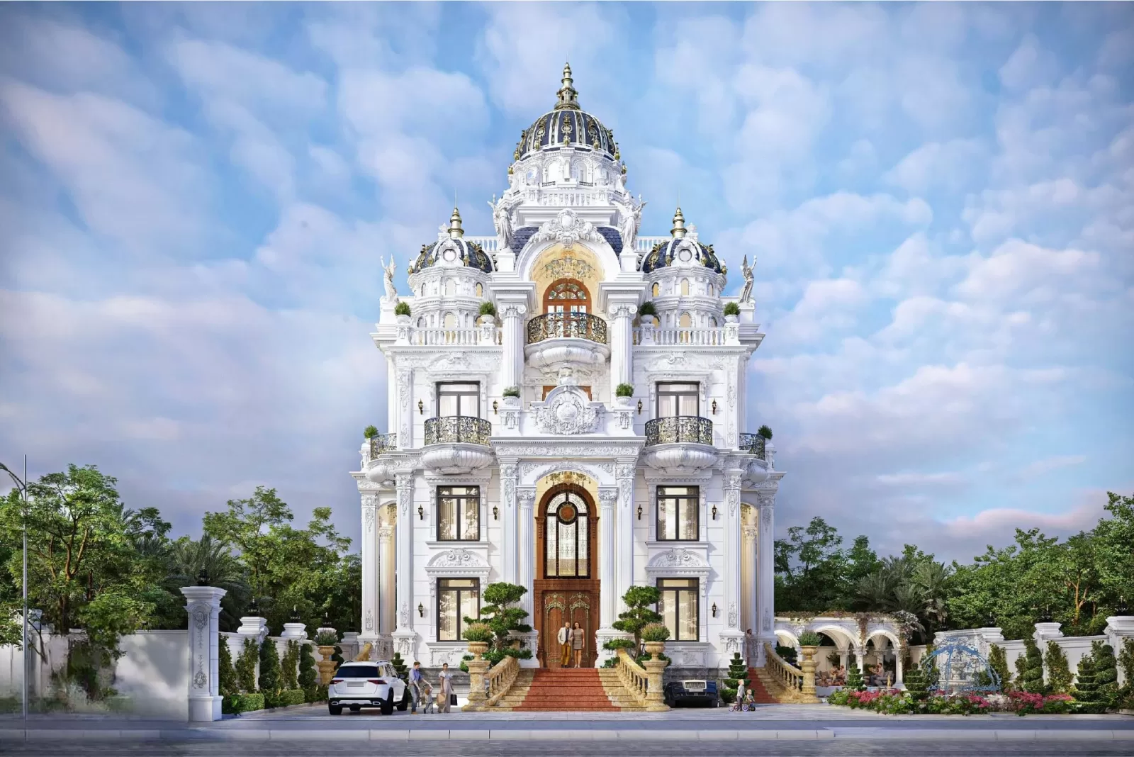 Thiết kế biệt thự lâu đài kiểu Pháp 4 tầng