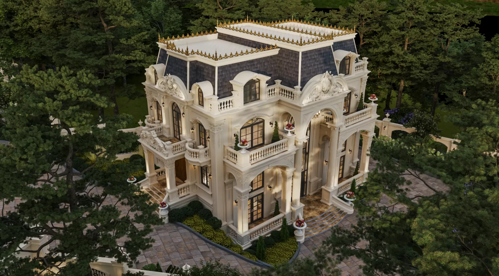 Kiến trúc lâu đài mini kiểu Pháp