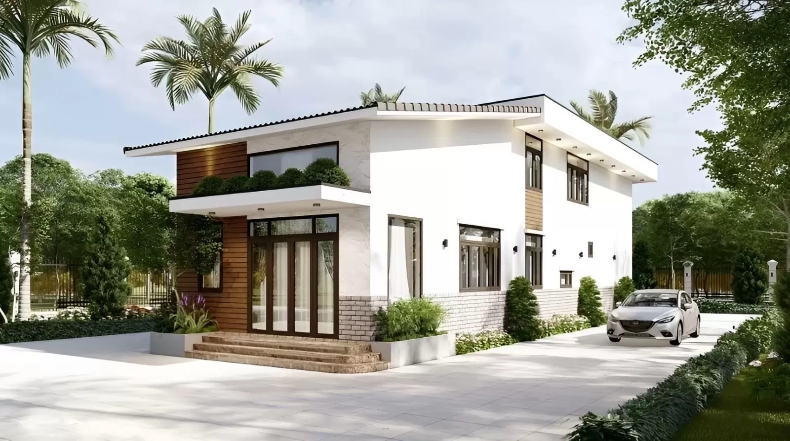 Thiết kế nhà hộp 1 tầng đẹp hiện đại