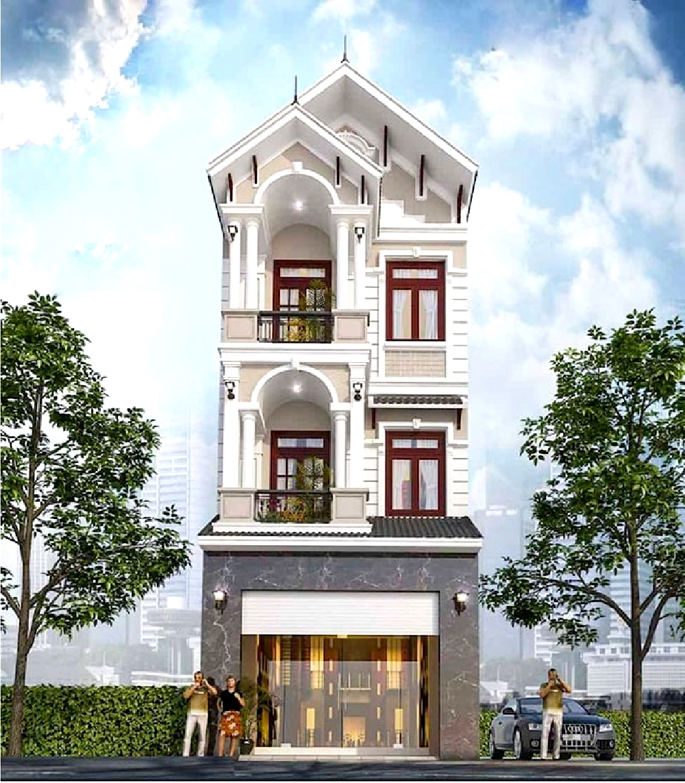 Căn nhà hình hộp có sự giao thoa kiến trúc cổ điển và hiện đại