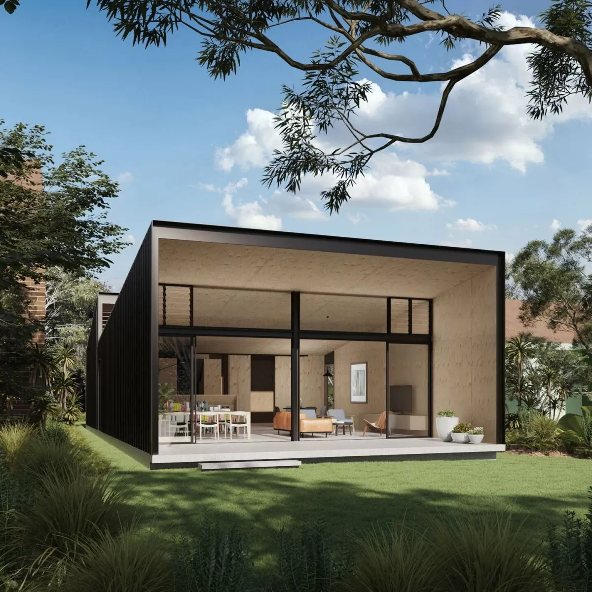 Mẫu thiết kế nhà 1 tầng 110 m² tối giản