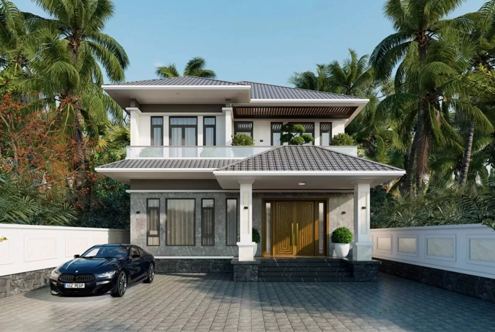 Mẫu nhà mái nhật 2 tầng 600 triệu