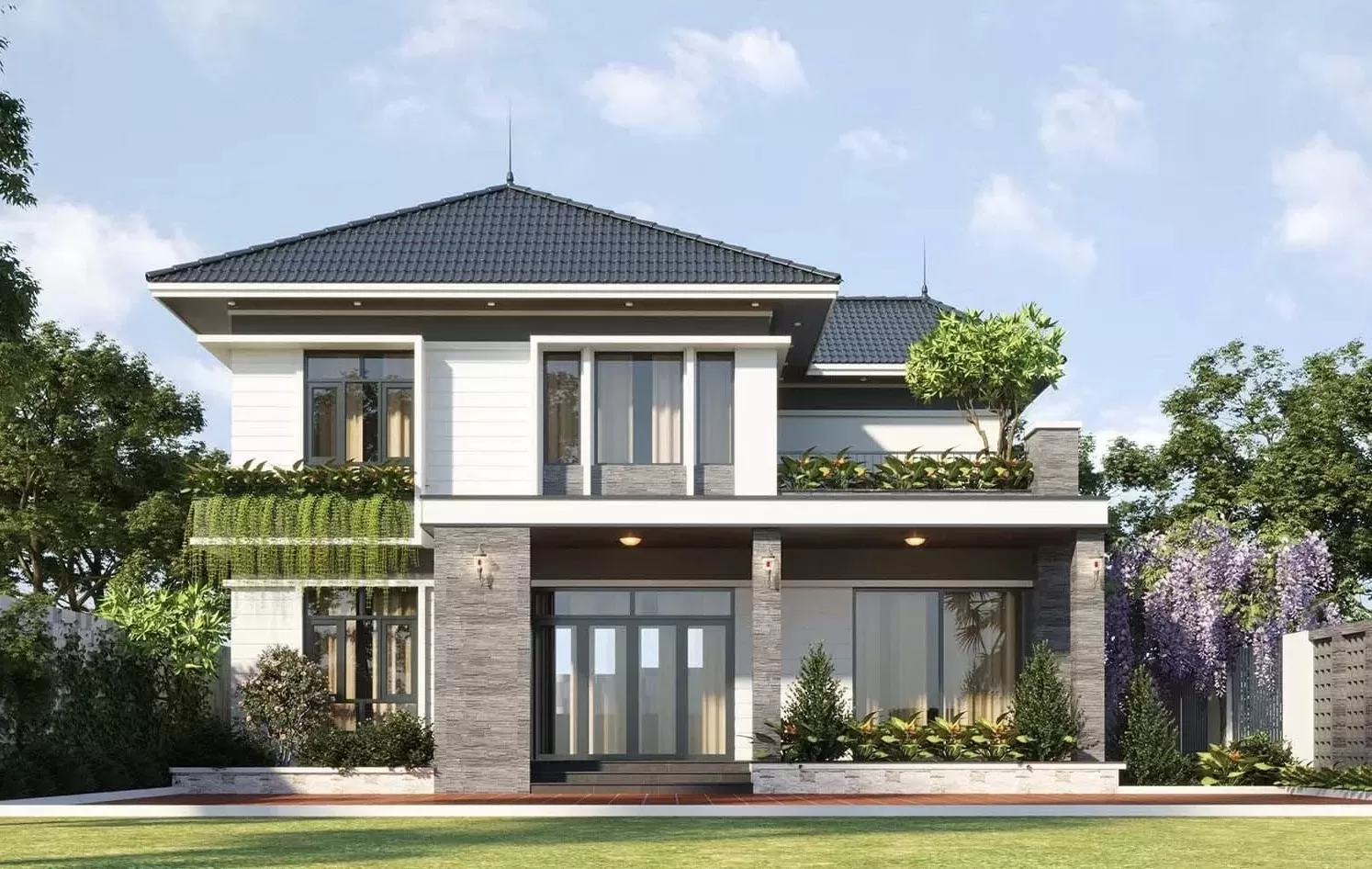 Mẫu nhà 2 tầng 8x12m chi phí 600 triệu