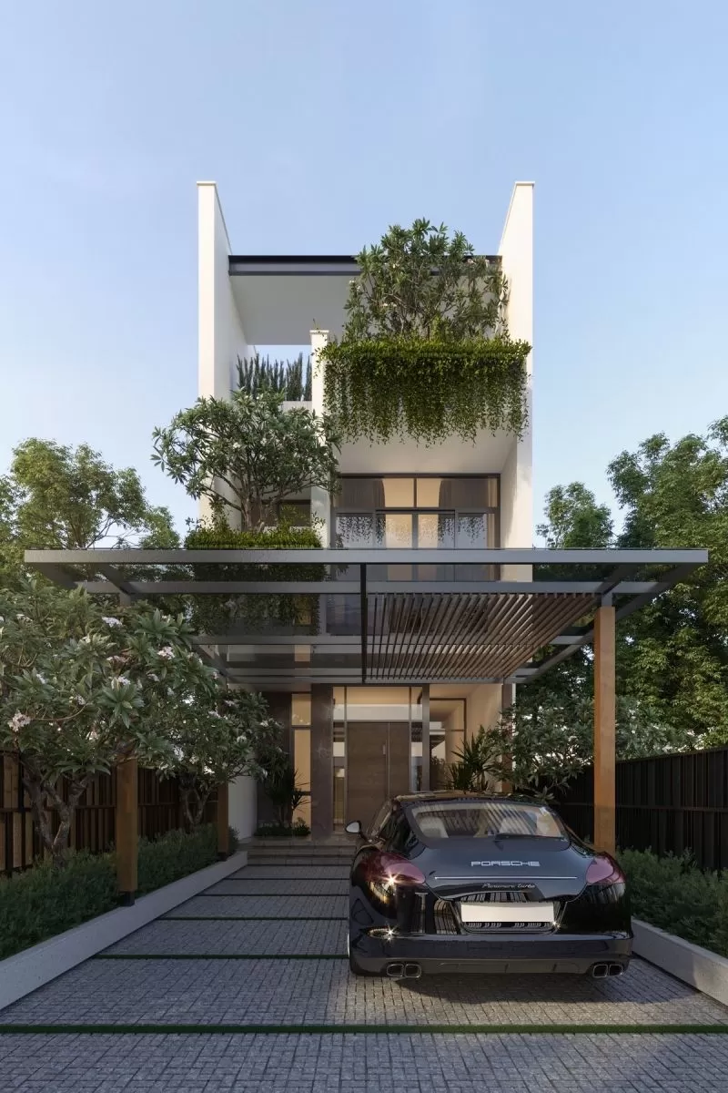 Xây nhà 2 tầng 600 triệu đẹp hiện đại