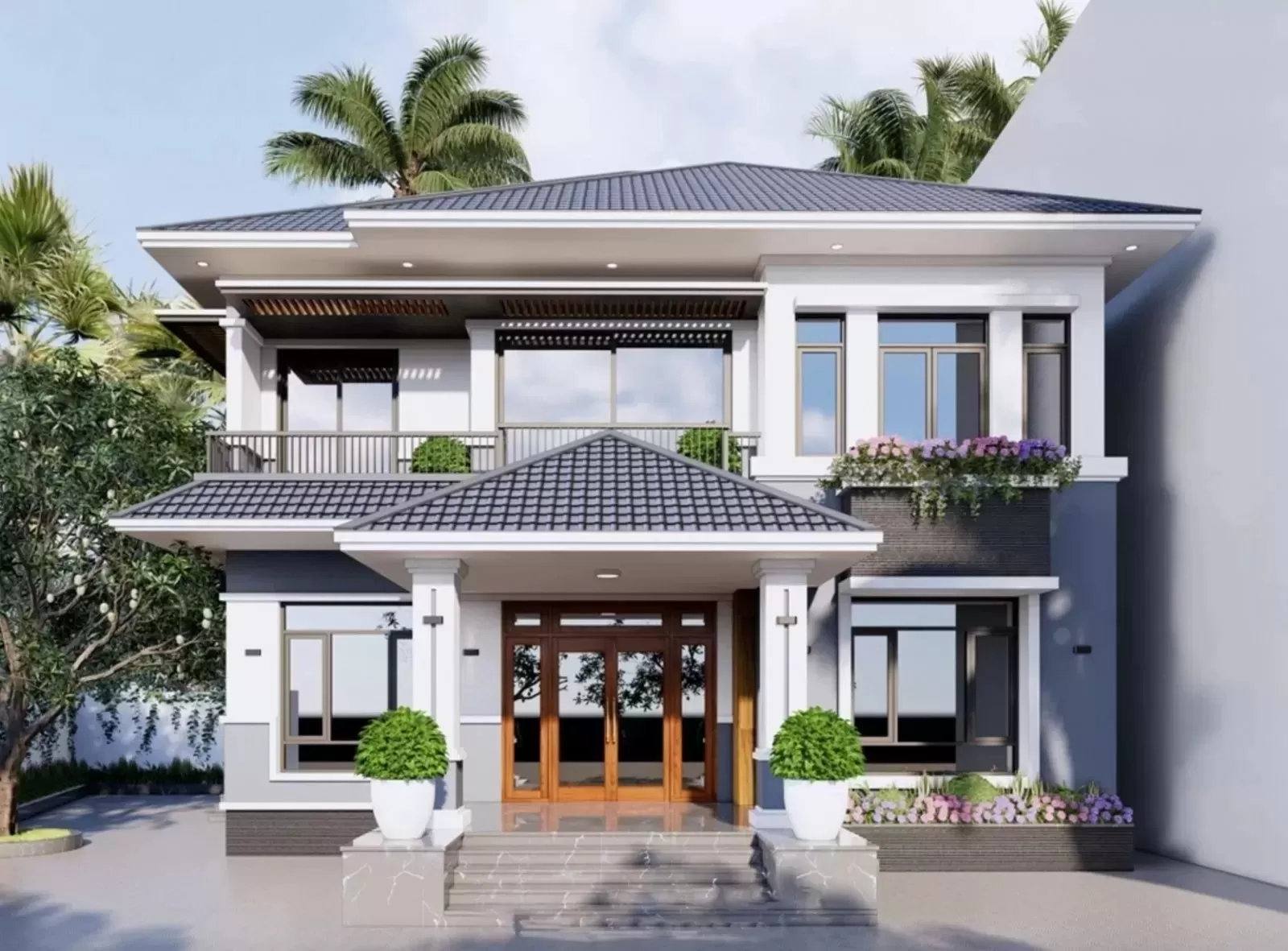 Xây nhà 2 tầng 600 triệu phong cách Nhật Bản tối giản