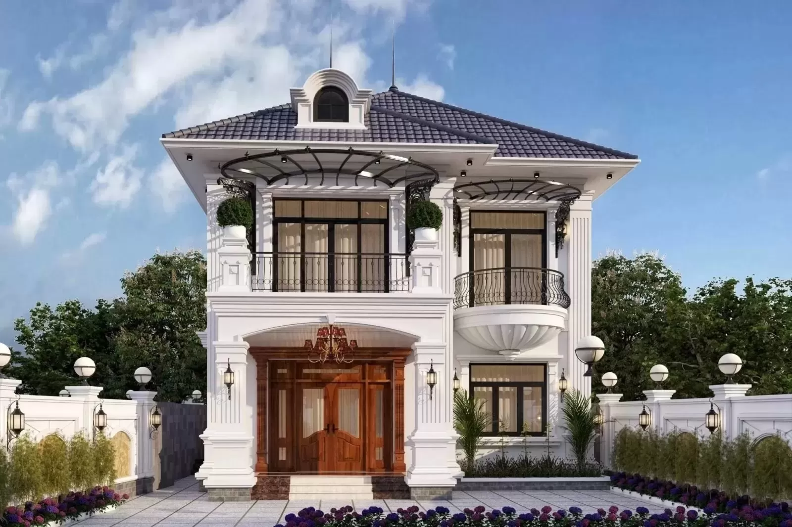 Mẫu nhà chữ L 2 tầng 600 triệu