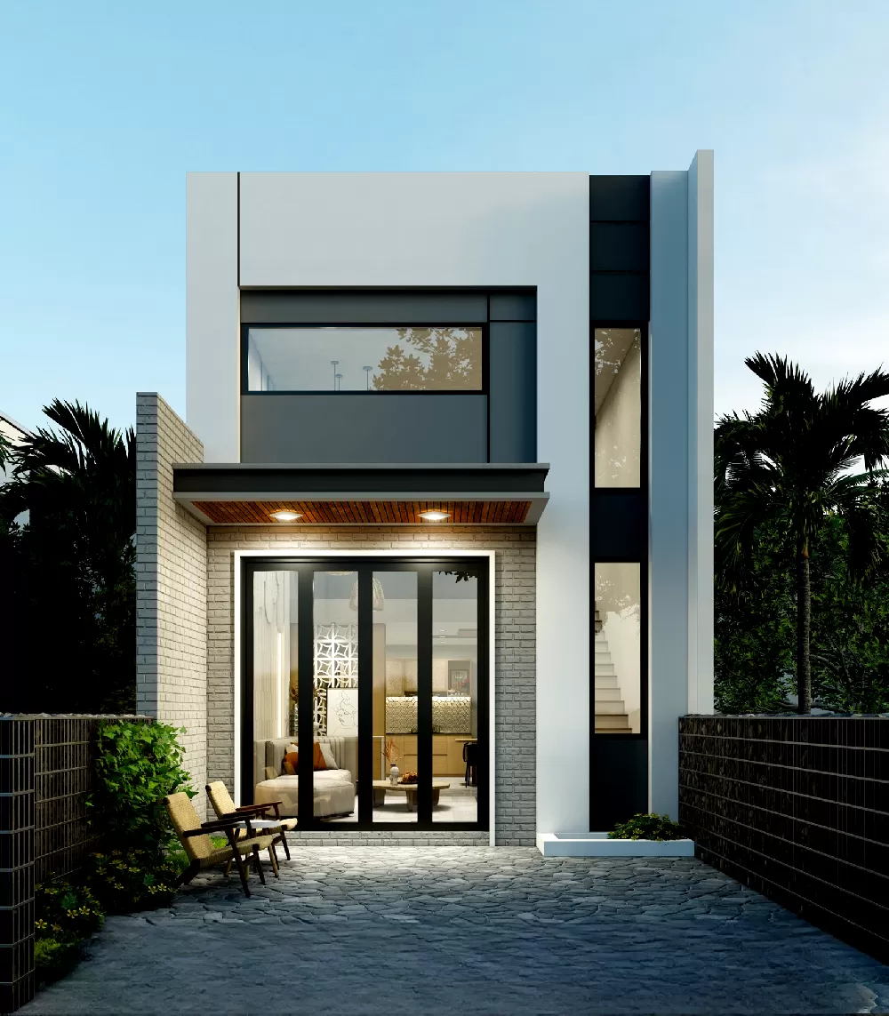 Nhà ống gác lửng có sân thượng