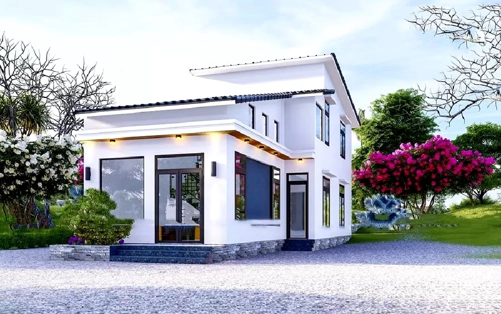 Mái lệch giúp tăng diện tích không gian sử dụng