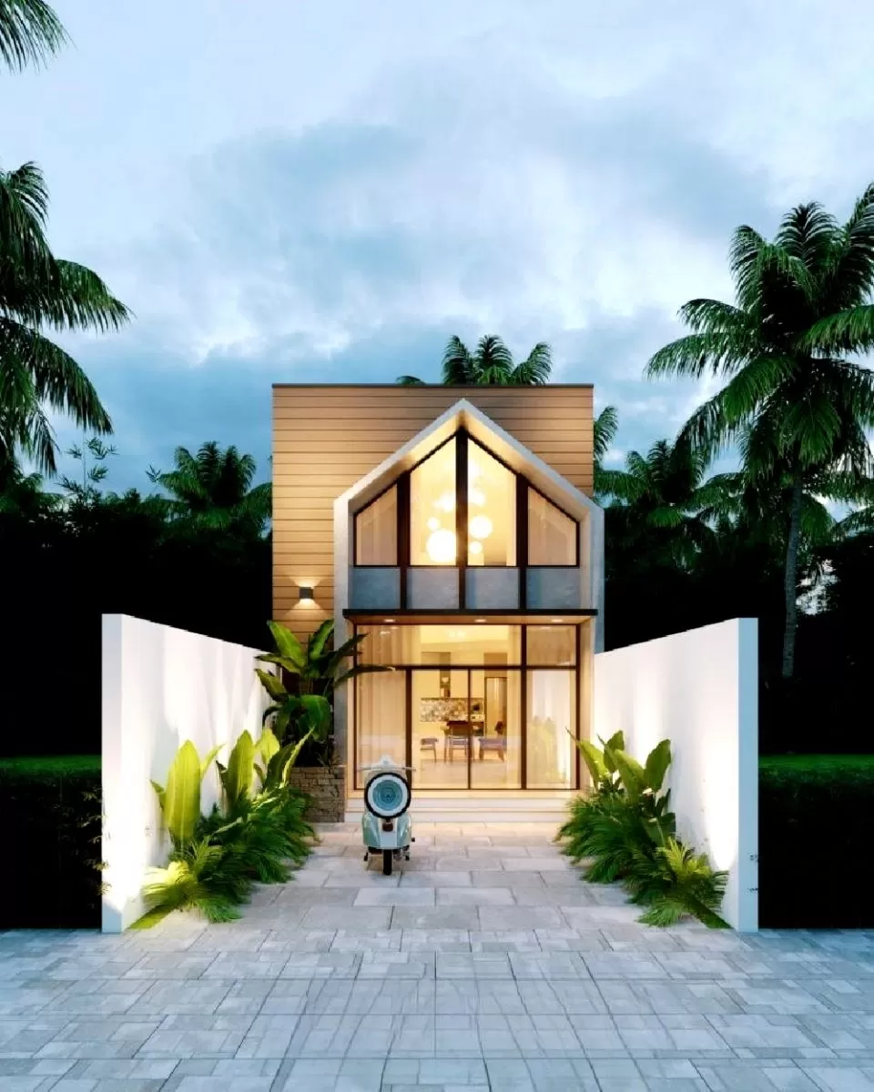 Ngôi nhà ấn tượng với phần ngoại thất ốp gỗ