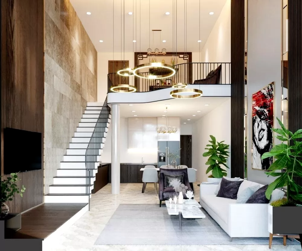 Nhà gác lửng được thiết kế với gác lửng ở trên