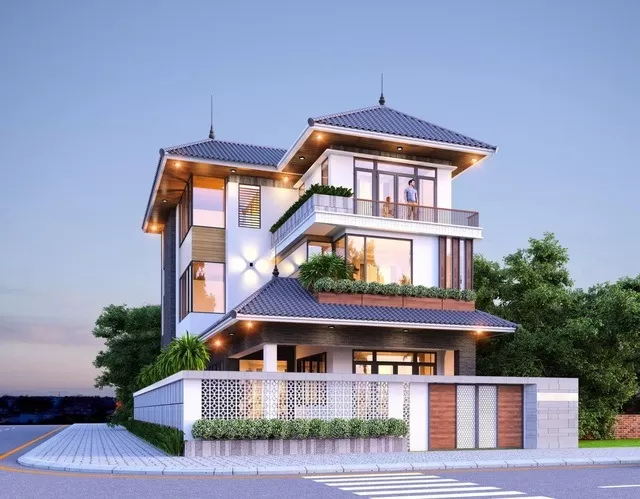 Thiết kế nhà ống mái nhật 7x14m