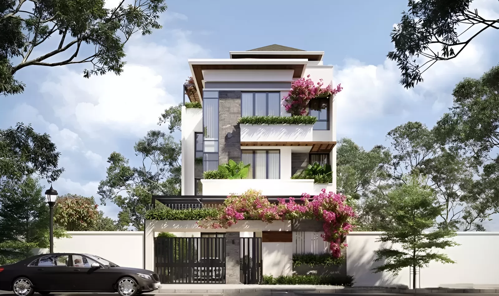 Thiết kế nhà ống mái nhật 80m2