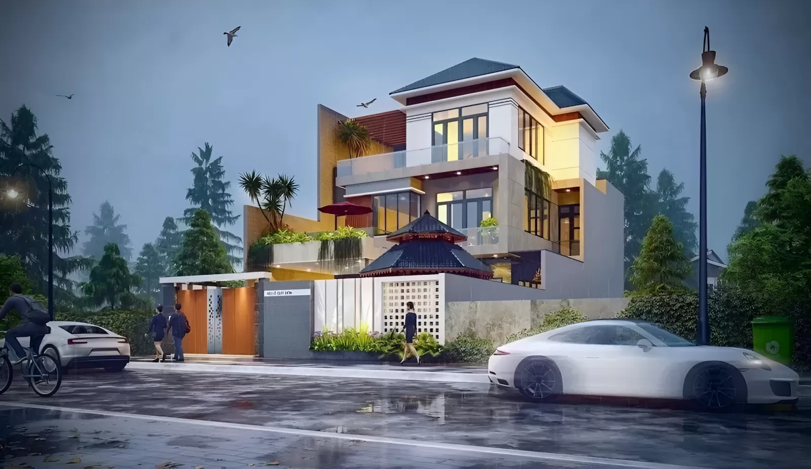 Nhà ống đẹp mái nhật 3 phòng ngủ 