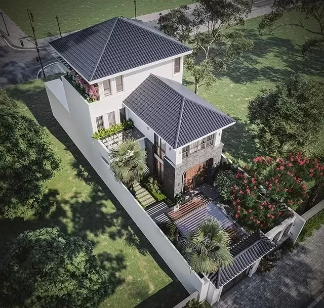 Bố trí nội thất nhà hộp mái nhật thông thoáng