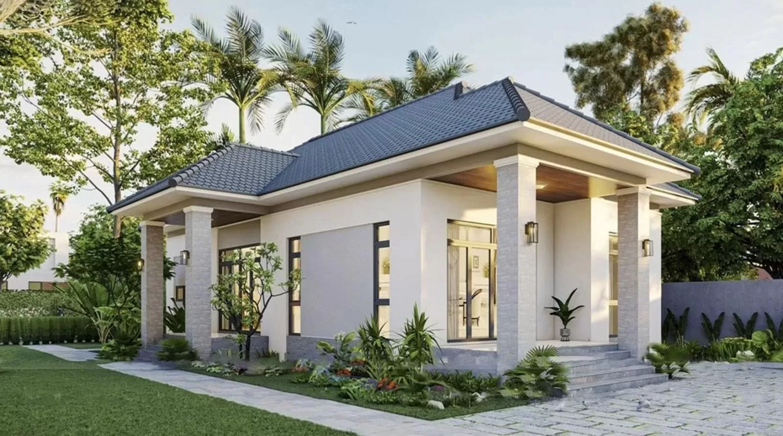 Nhà ống mái nhật 1 tầng