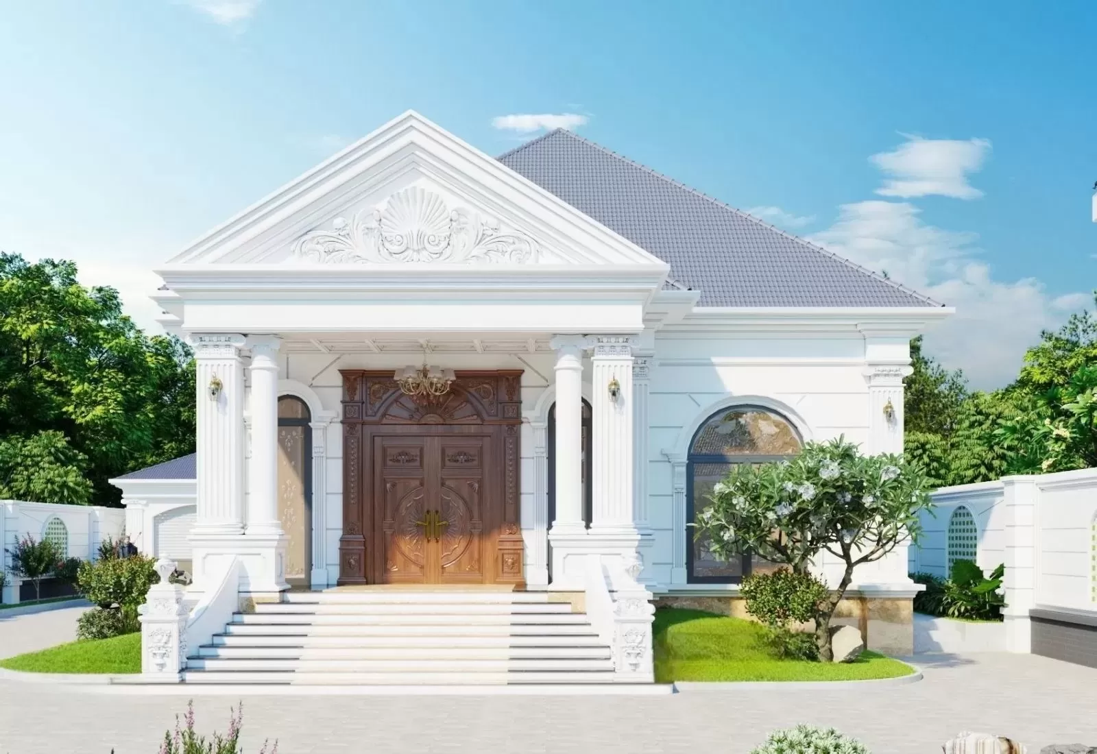 Mẫu nhà ống mái nhật đẹp kiểu cổ điển