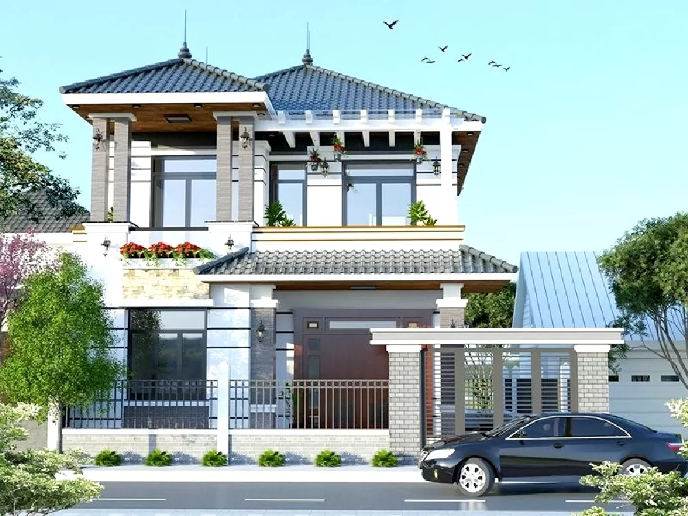 Mặt tiền rộng, có thể khoe trọn đường nét kiến trúc