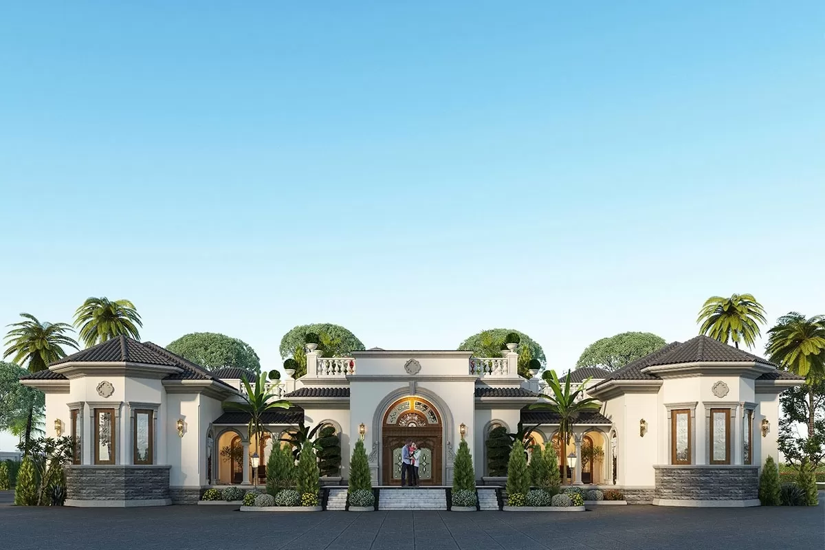 Mẫu nhà biệt thự mini cấp 4 phong cách Địa Trung Hải