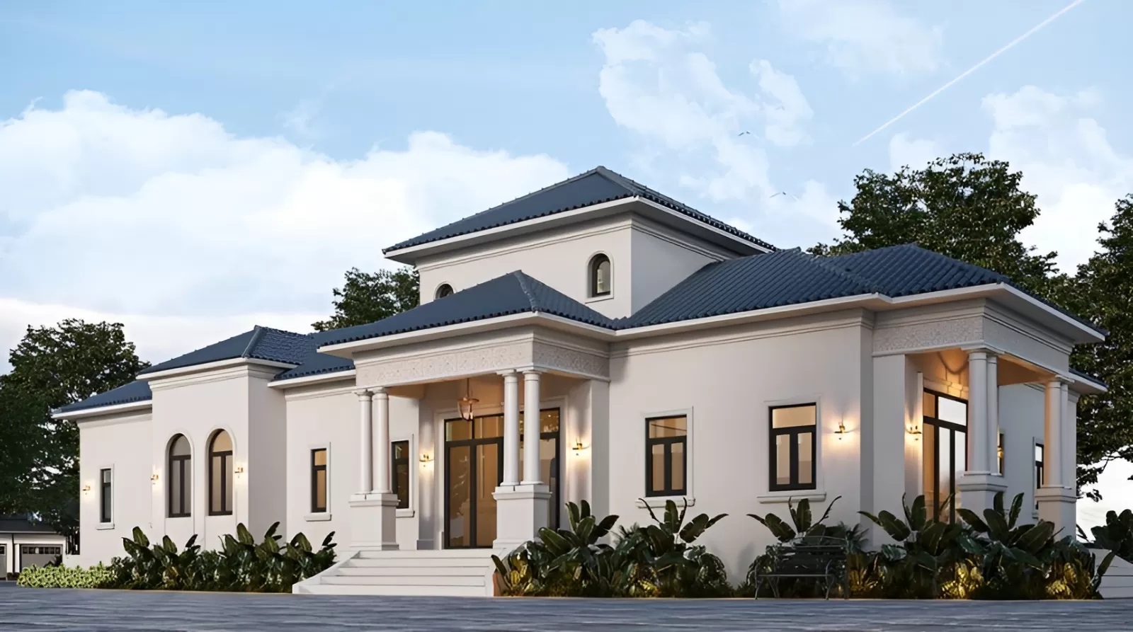 Biệt thự nhà vườn cấp 4 mini mái nhật