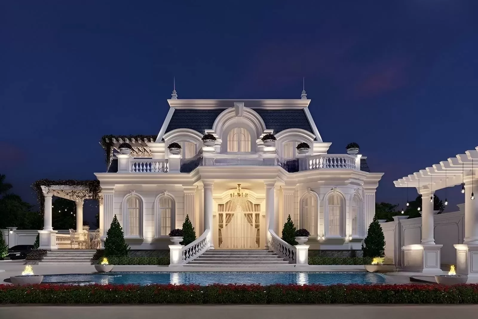 Biệt thự mini 1 tầng 3 phòng ngủ