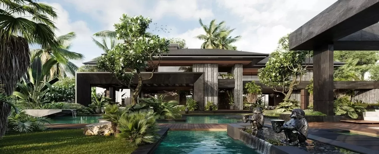 Biệt thự mini 1 tầng có gác lửng