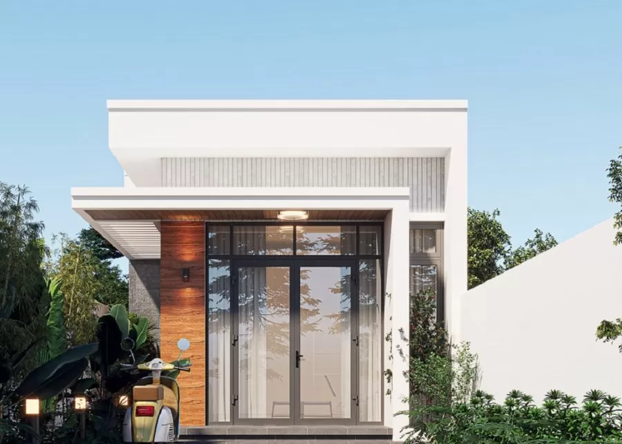 Thiết kế nhà cấp 4 mái bằng đẹp hiện đại 3 phòng ngủ