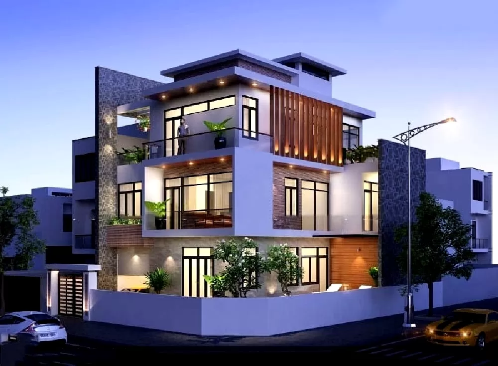 Không gian nhà phố mái bằng rộng thông thoáng