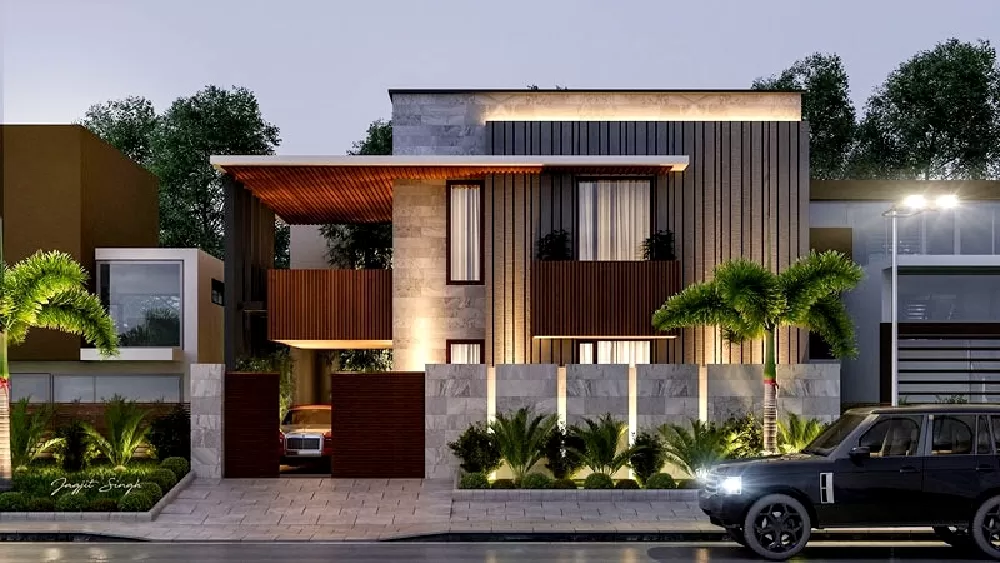 Biệt thự mái bằng 2 tầng đẹp