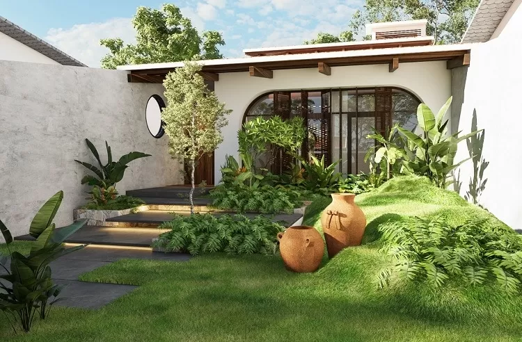 Xây nhà cấp 4 khoảng 600 triệu với sân vườn hiện đại