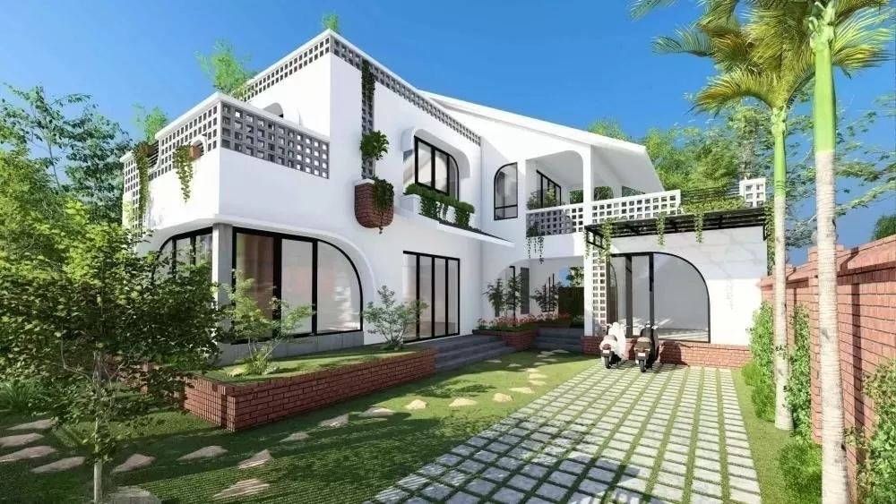 Nhà ống sân vườn 2 tầng 600 triệu mặt tiền 7m