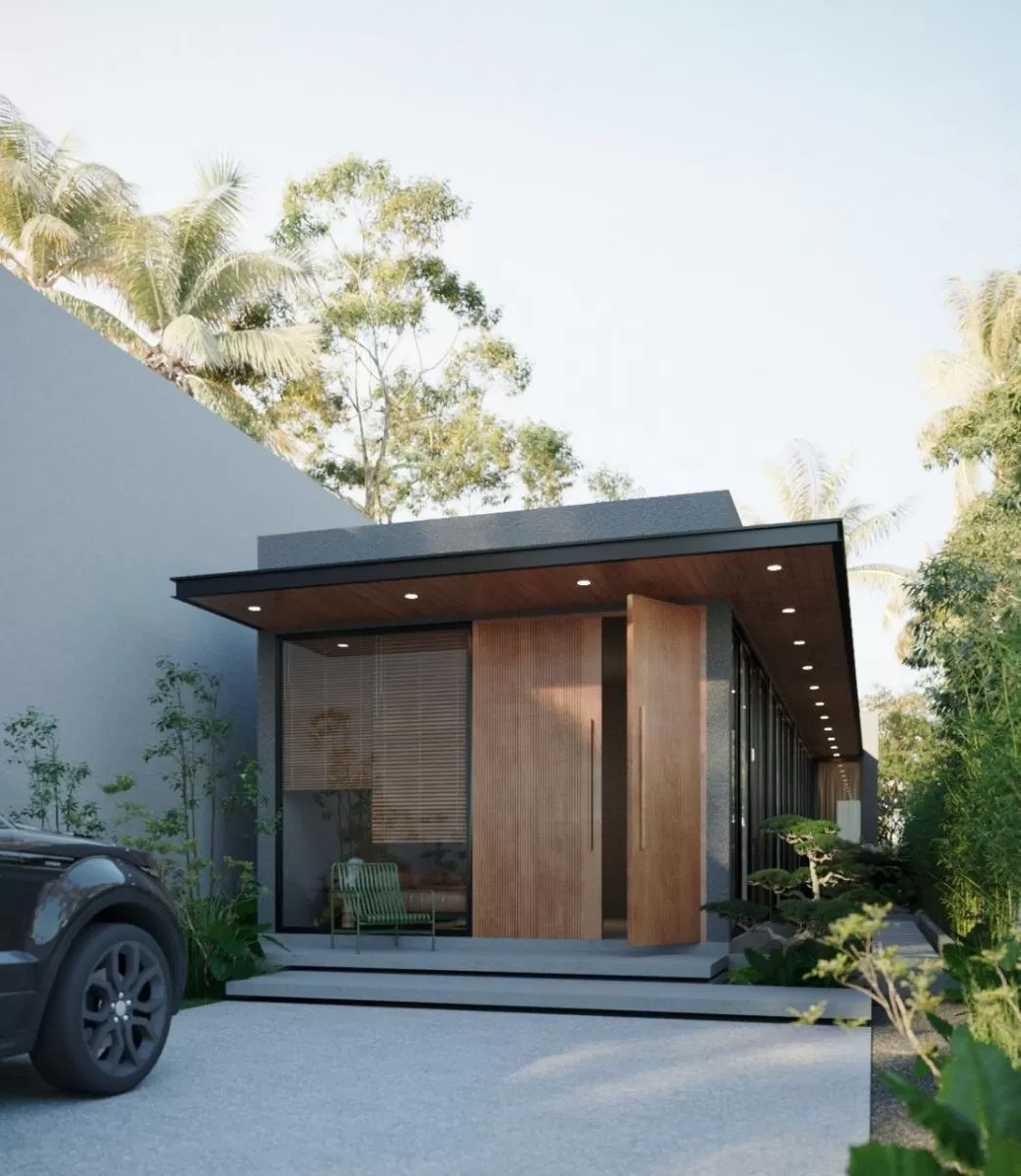 Mẫu nhà ống Hàn Quốc 1 tầng mặt tiền 8m