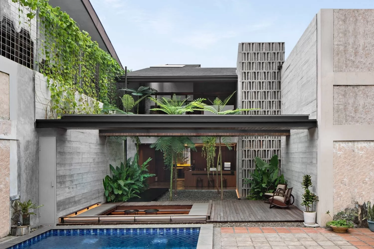 Nhà vuông Hàn Quốc 1 tầng 100m2 có bể bơi