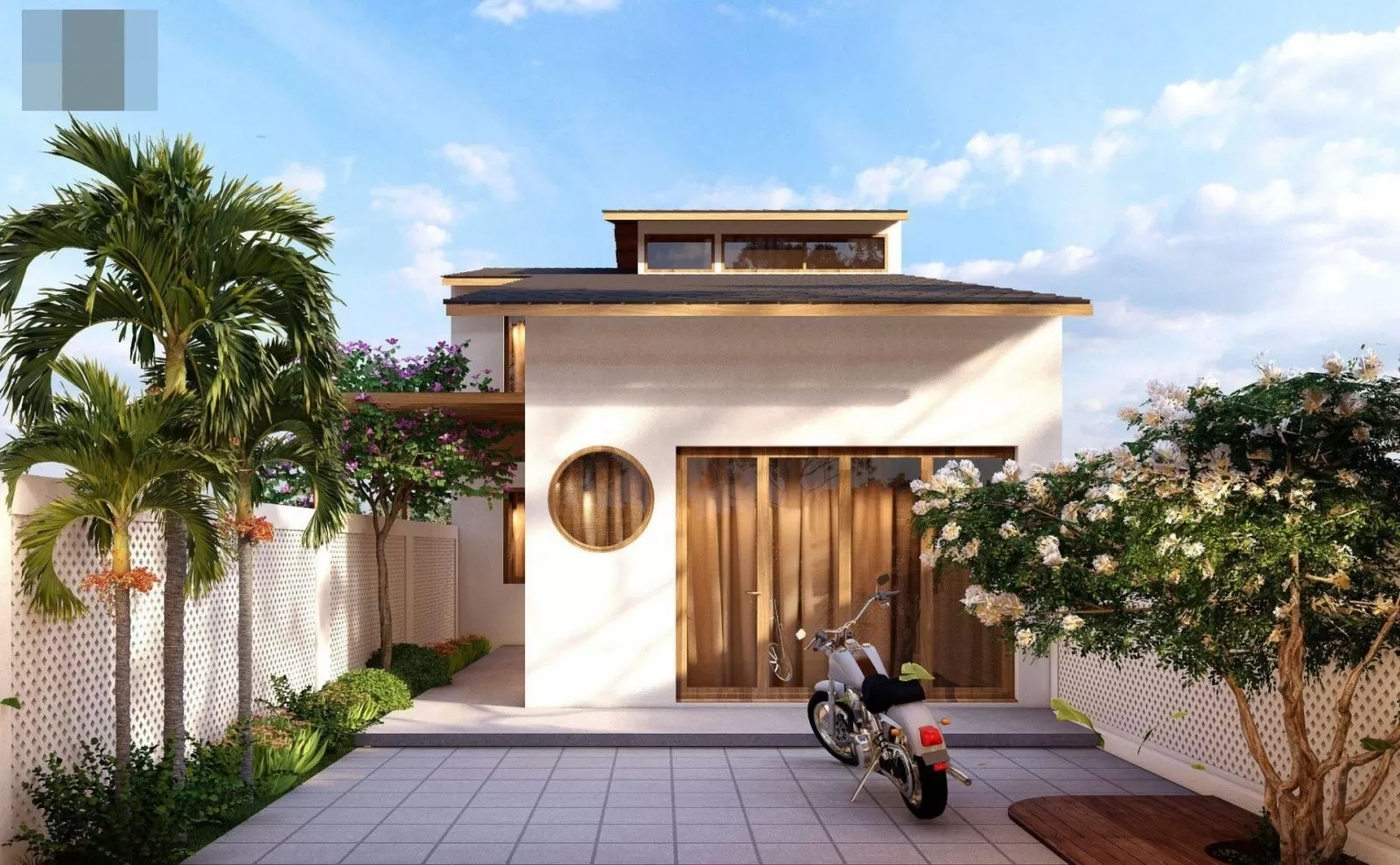 Bố trí nội thất gỗ màu sáng