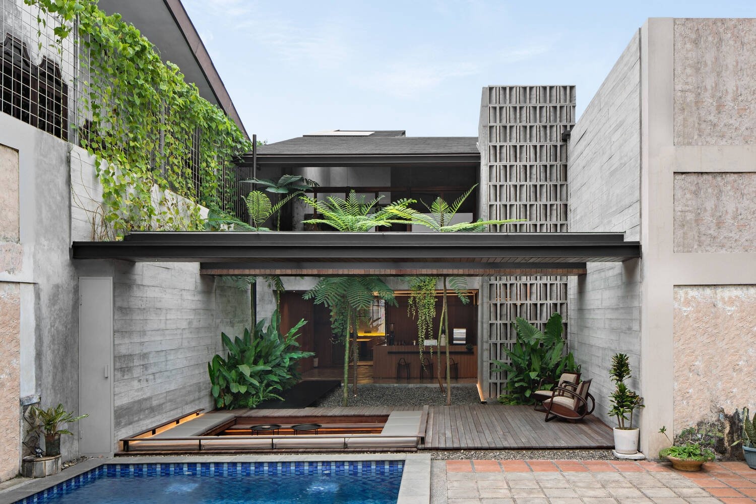 Nhà vuông Hàn Quốc 1 tầng 100m2 có bể bơi