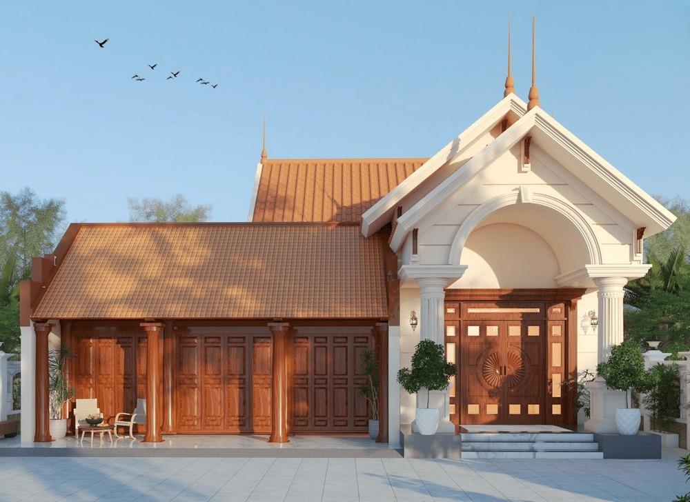 Mẫu nhà vườn Bắc Bộ 3 gian 2 chái mái thái